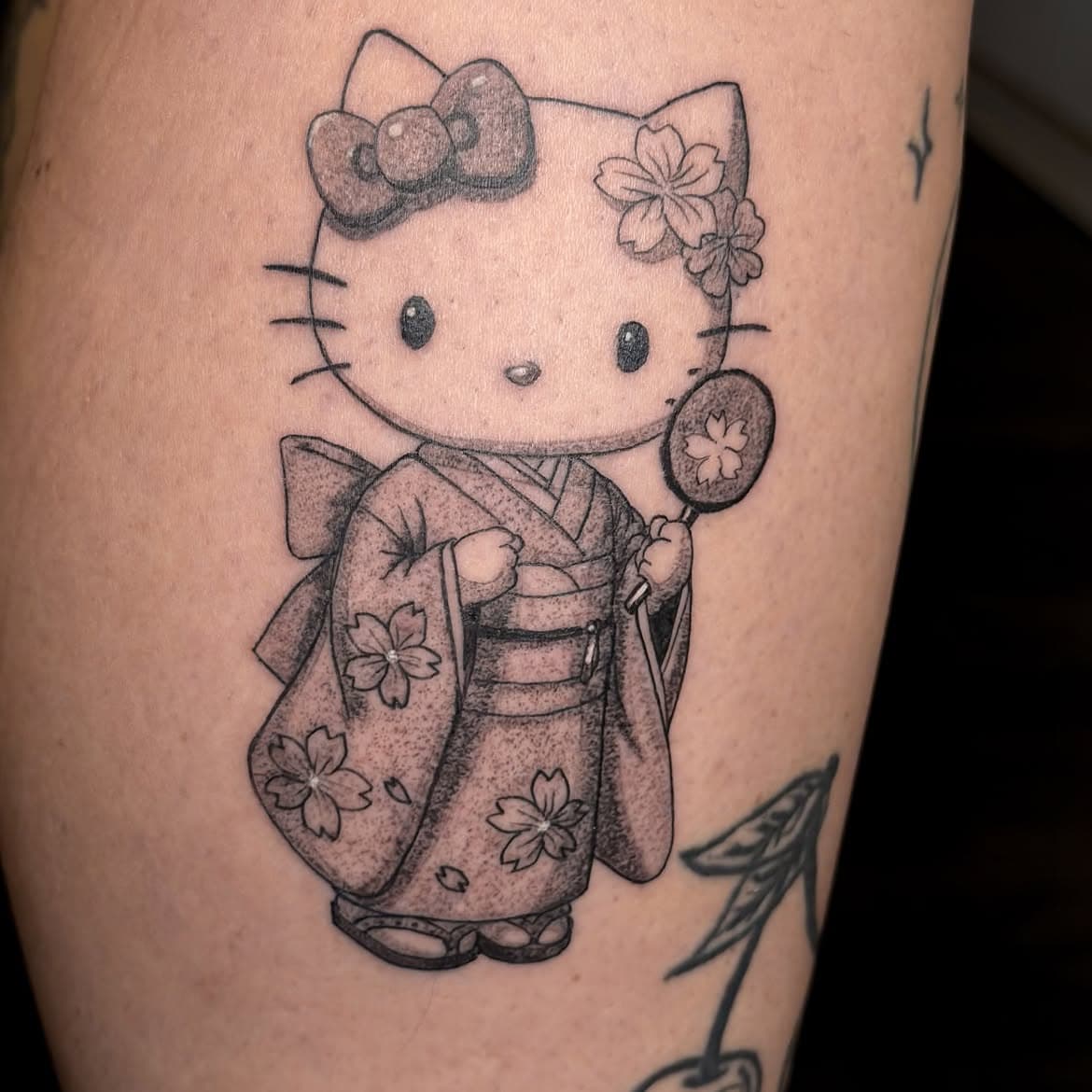 "Kimono-Kitty" — Line-Art · Schattierung